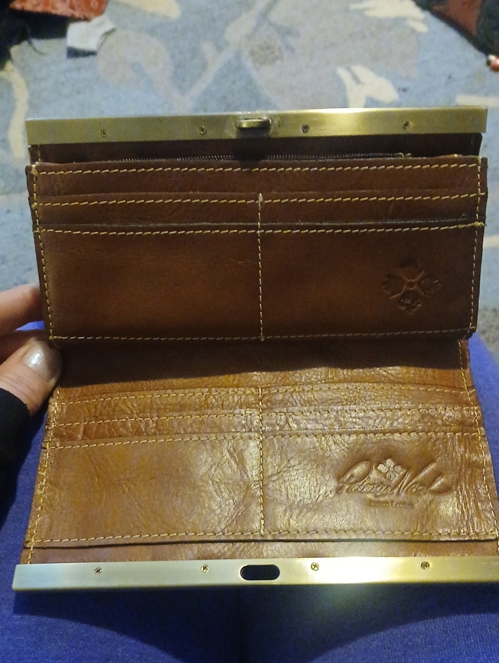 Patricia NASH Leather Card Wallet Organizer - Brown
